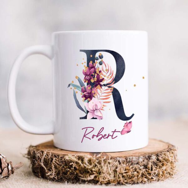 Red Orchid Personalized Mug Simple